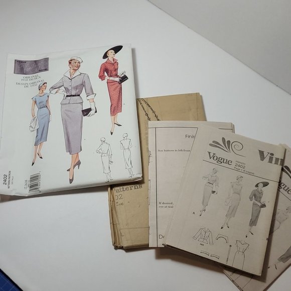 Uncut Vogue Vintage Model Original 1950 Design Sewing Pattern 2402 Limited Ed - Picture 2 of 9